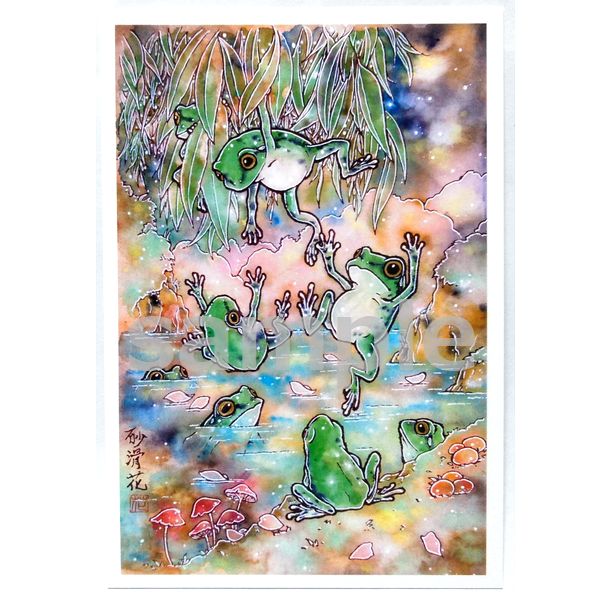 どちらもカエル好きの楽園 幻想的なカエルイラストカード カエルグッズのオンラインショップ ハイネとミッケ のブログ