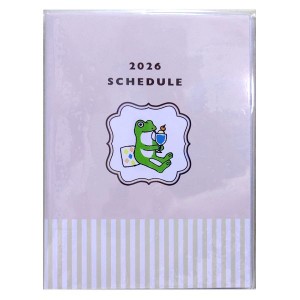  グリーティングライフ　かえるの時間2026　手帳(薄桃)