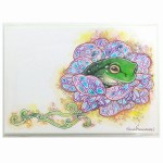 〔砂滑 花〕 手描きカード「アマガエル」